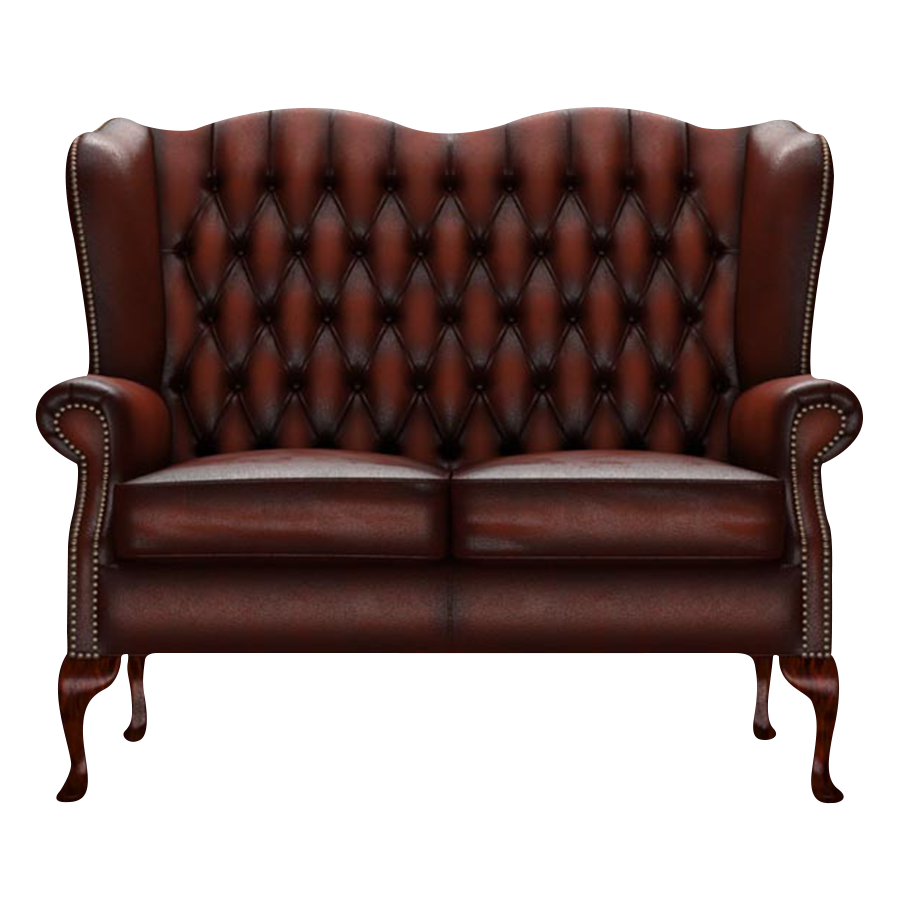 Gladstone 2 Sits Chesterfield Soffa Antique Chestnut