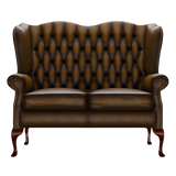 Gladstone 2 Sits Chesterfield Soffa Antique Gold