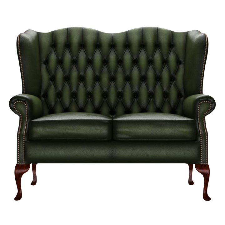 Gladstone 2 Sits Chesterfield Soffa Antique Green