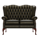 Gladstone 2 Sits Chesterfield Soffa Antique Olive