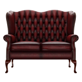 Gladstone 2 Sits Chesterfield Soffa Antique Red