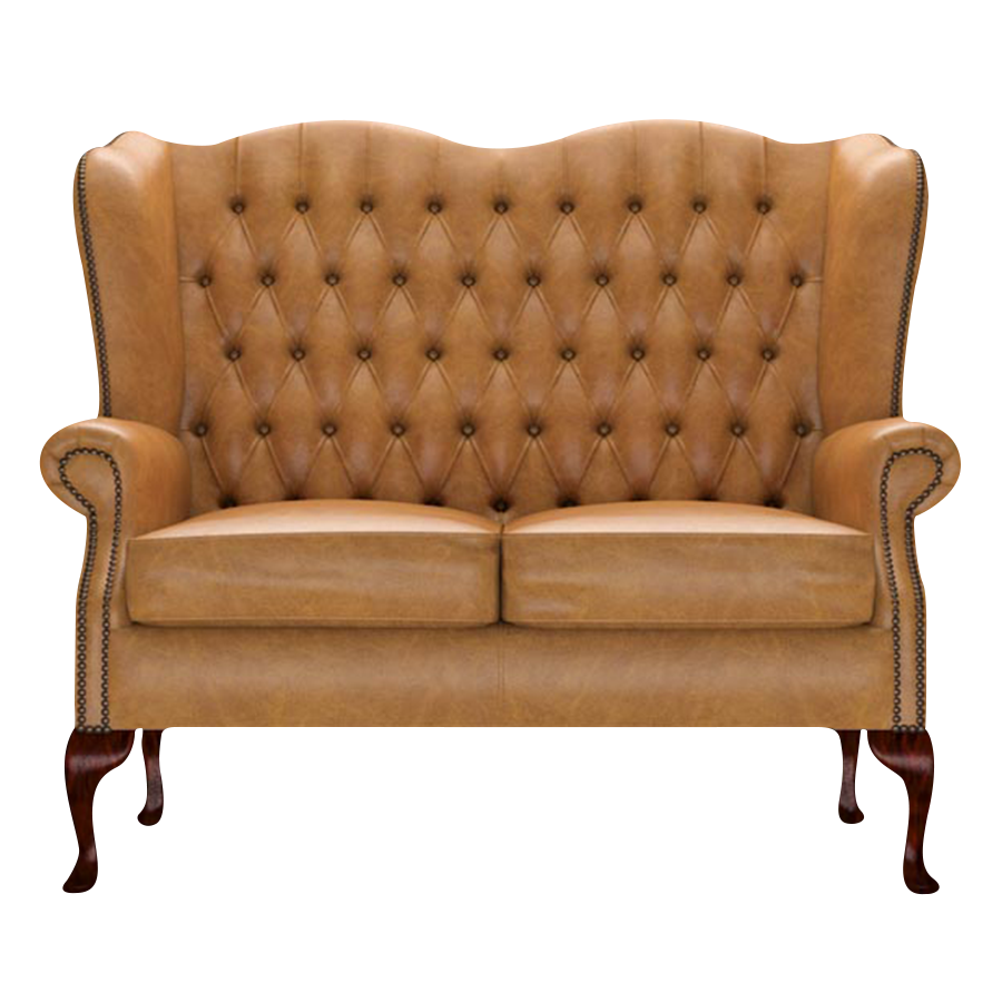 Gladstone 2 Sits Chesterfield Soffa Old English Buckskin