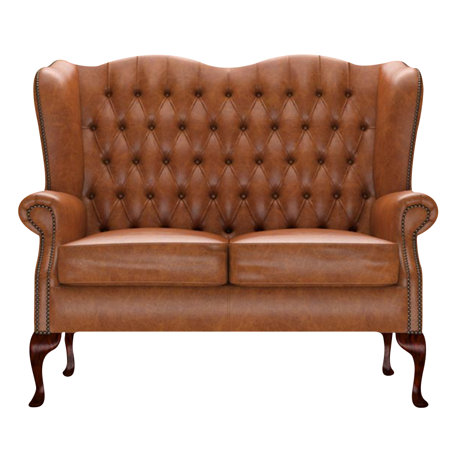 Gladstone 2 Sits Chesterfield Soffa Old English Saddle