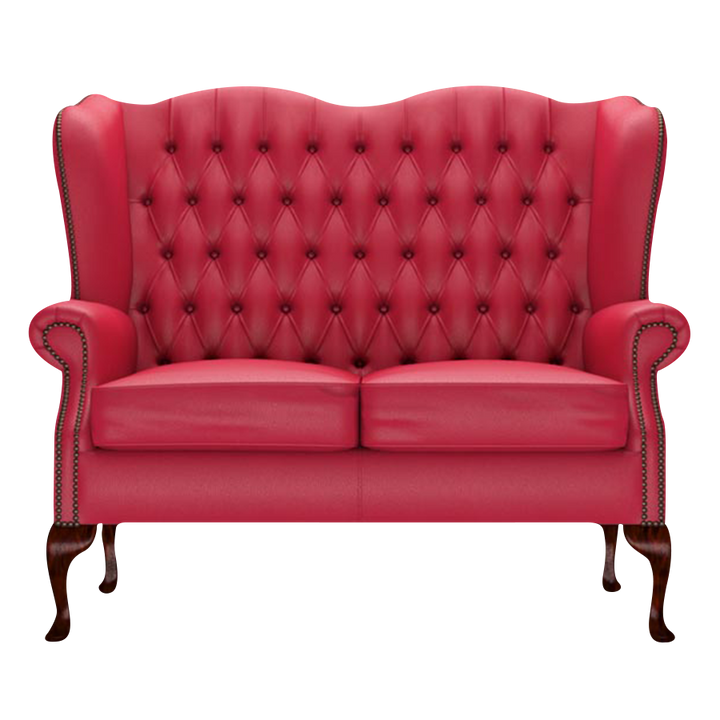 Gladstone 2 Sits Chesterfield Soffa Shelly Flame Red