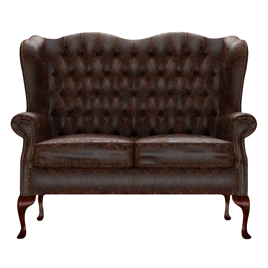 Gladstone 2 Sits Chesterfield Soffa Tudor Mahogany