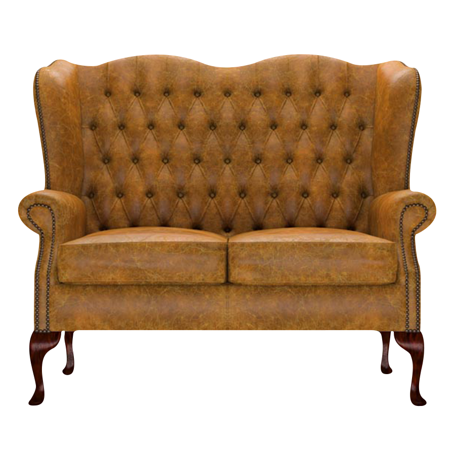 Gladstone 2 Sits Chesterfield Soffa Tudor Mustard
