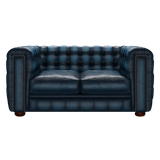 Kingsley 2 Sits Chesterfield Soffa Antique Blue