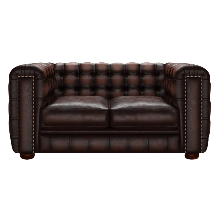 Kingsley 2 Sits Chesterfield Soffa Antique Brown