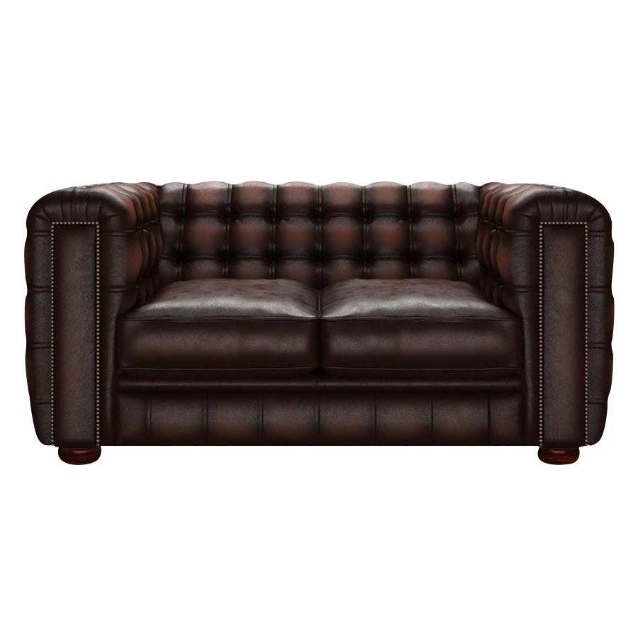 Kingsley 2 Sits Chesterfield Soffa Antique Brown