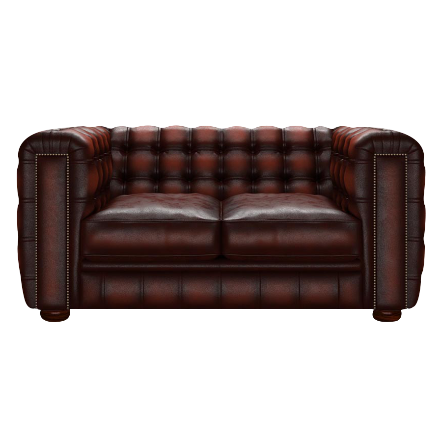 Kingsley 2 Sits Chesterfield Soffa Antique Chestnut