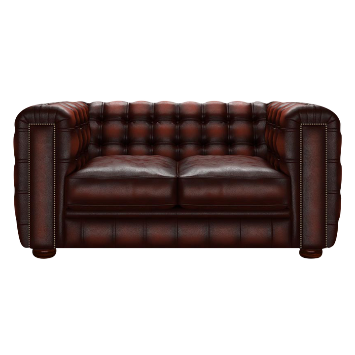 Kingsley 2 Sits Chesterfield Soffa Antique Chestnut
