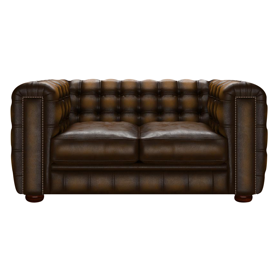 Kingsley 2 Sits Chesterfield Soffa Antique Gold
