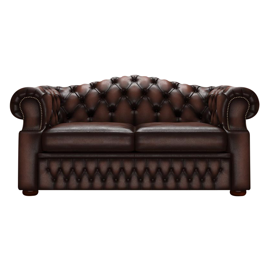 Lawrence 2 Sits Chesterfield Soffa Antique Brown
