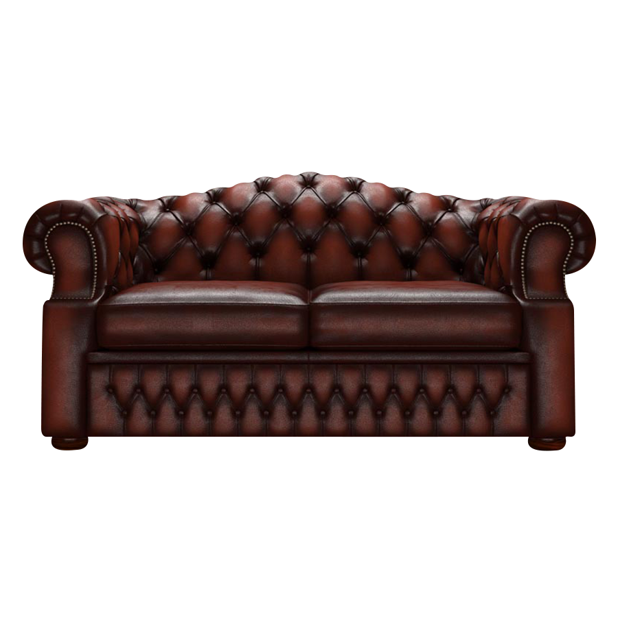 Lawrence 2 Sits Chesterfield Soffa Antique Chestnut