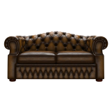 Lawrence 2 Sits Chesterfield Soffa Antique Gold
