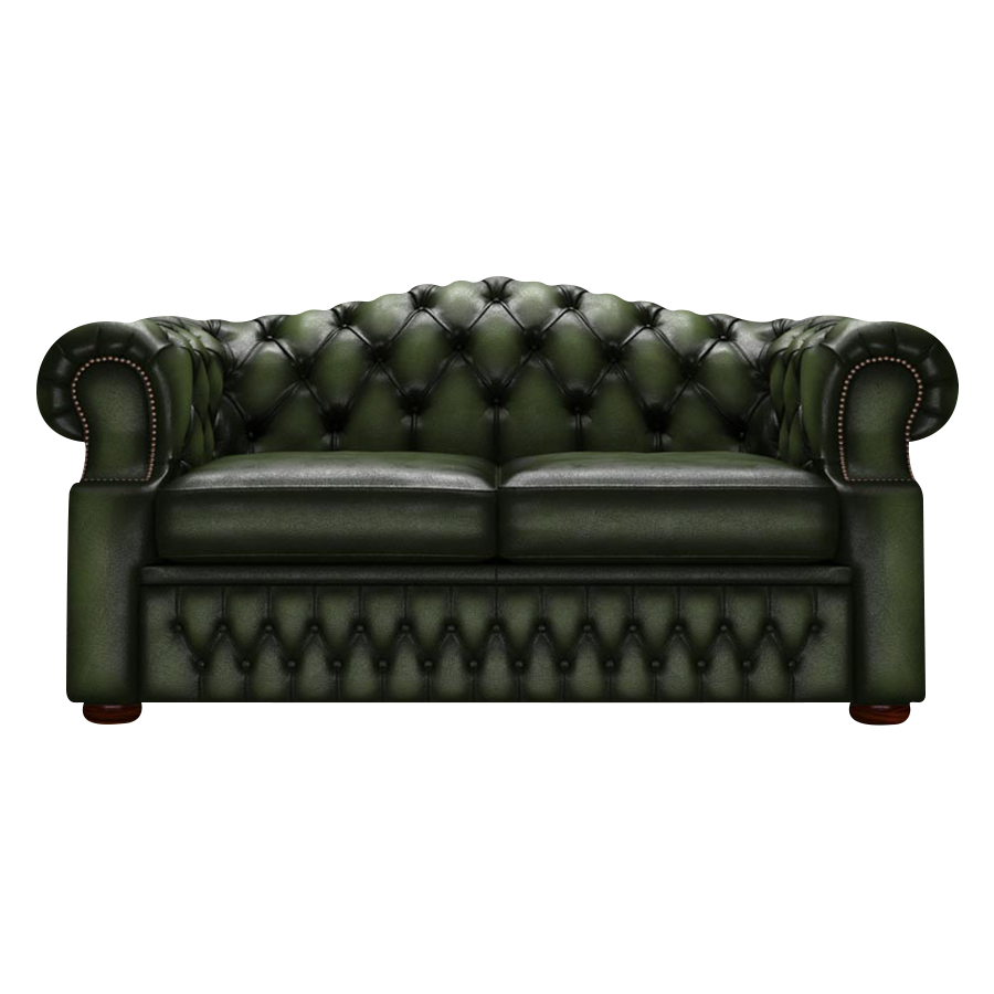 Lawrence 2 Sits Chesterfield Soffa Antique Green