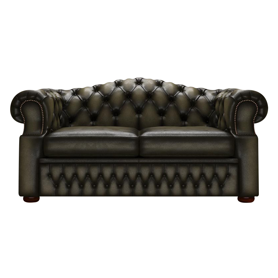 Lawrence 2 Sits Chesterfield Soffa Antique Olive