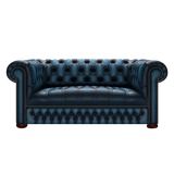 Linwood 2 Sits Chesterfield Soffa Antique Blue
