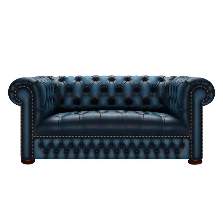 Linwood 2 Sits Chesterfield Soffa Antique Blue