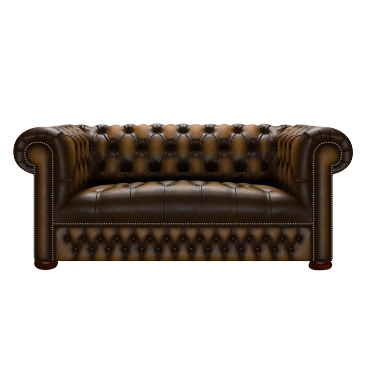 Linwood 2 Sits Chesterfield Soffa Antique Gold
