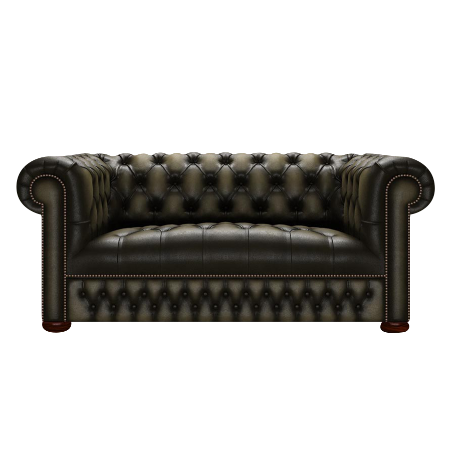 Linwood 2 Sits Chesterfield Soffa Antique Olive