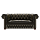 Linwood 2 Sits Chesterfield Soffa Antique Olive