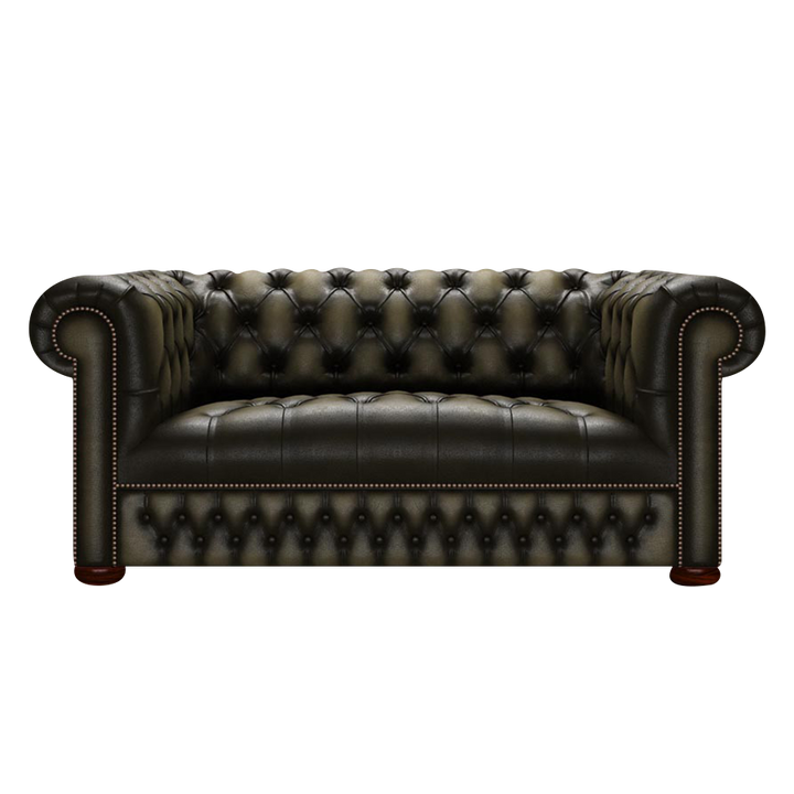 Linwood 2 Sits Chesterfield Soffa Antique Olive