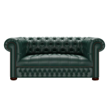 Linwood 2 Sits Chesterfield Soffa Birch Forest Green