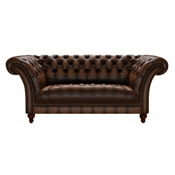 Montgomery 2 Sits Chesterfield Soffa Antique Autumn Tan