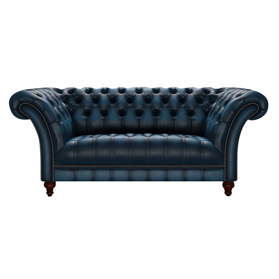 Montgomery 2 Sits Chesterfield Soffa Antique Blue