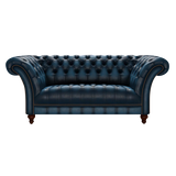 Montgomery 2 Sits Chesterfield Soffa Antique Blue