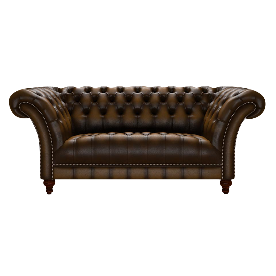 Montgomery 2 Sits Chesterfield Soffa Antique Gold