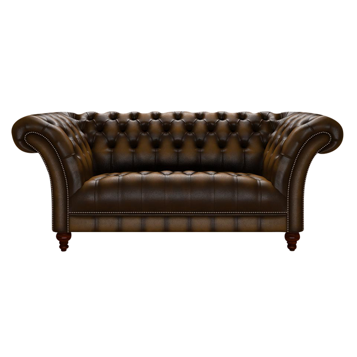 Montgomery 2 Sits Chesterfield Soffa Antique Gold