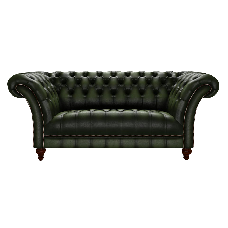 Montgomery 2 Sits Chesterfield Soffa Antique Green