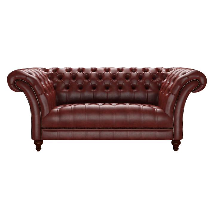 Montgomery 2 Sits Chesterfield Soffa Old English Chestnut