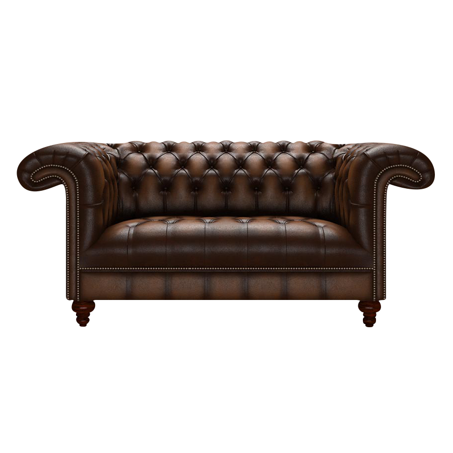 Nelson 2 Sits Chesterfield Soffa Antique Autumn Tan