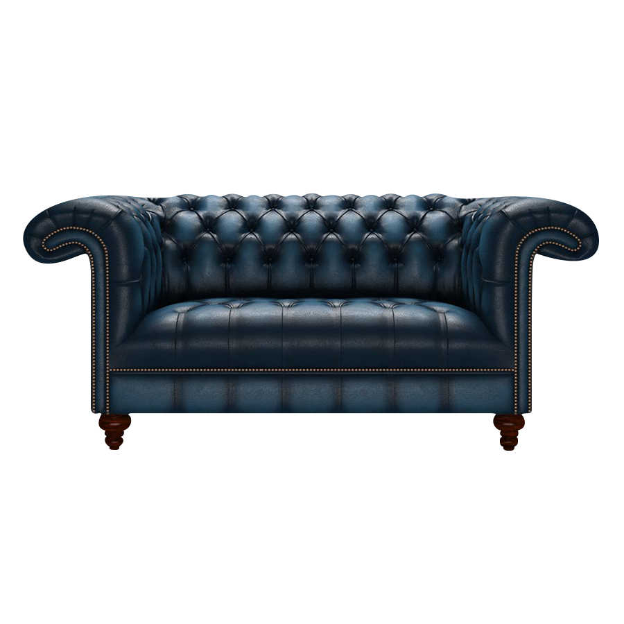 Nelson 2 Sits Chesterfield Soffa Antique Blue