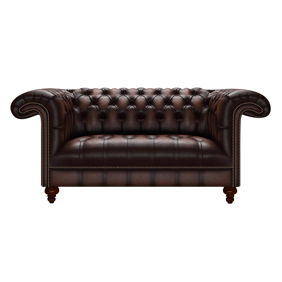 Nelson 2 Sits Chesterfield Soffa Antique Brown