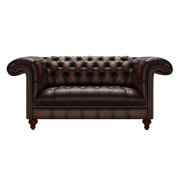 Nelson 2 Sits Chesterfield Soffa Antique Brown