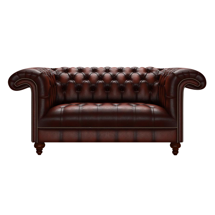 Nelson 2 Sits Chesterfield Soffa Antique Chestnut