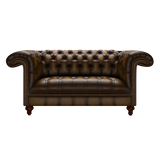 Nelson 2 Sits Chesterfield Soffa Antique Gold