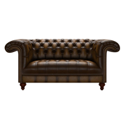 Nelson 2 Sits Chesterfield Soffa Antique Gold