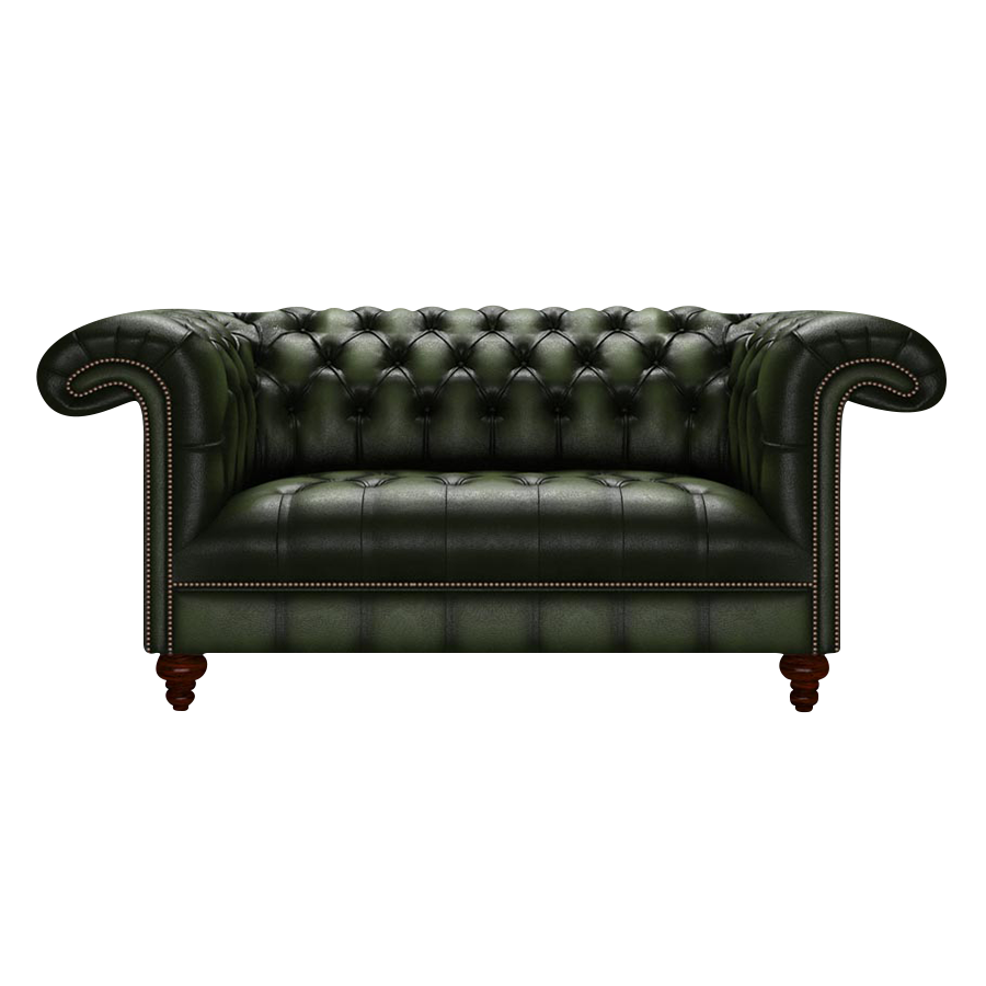 Nelson 2 Sits Chesterfield Soffa Antique Green
