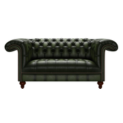 Nelson 2 Sits Chesterfield Soffa Antique Green