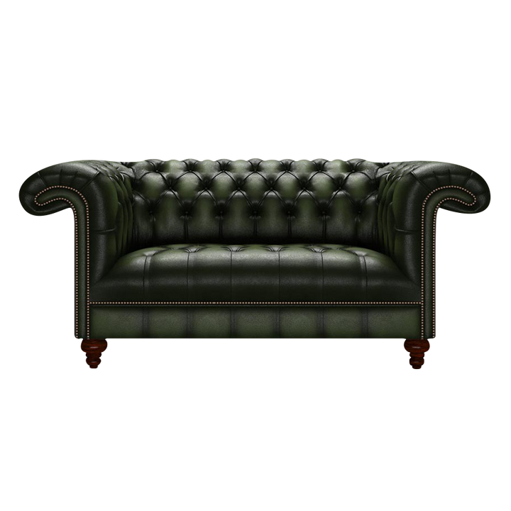 Nelson 2 Sits Chesterfield Soffa Antique Green