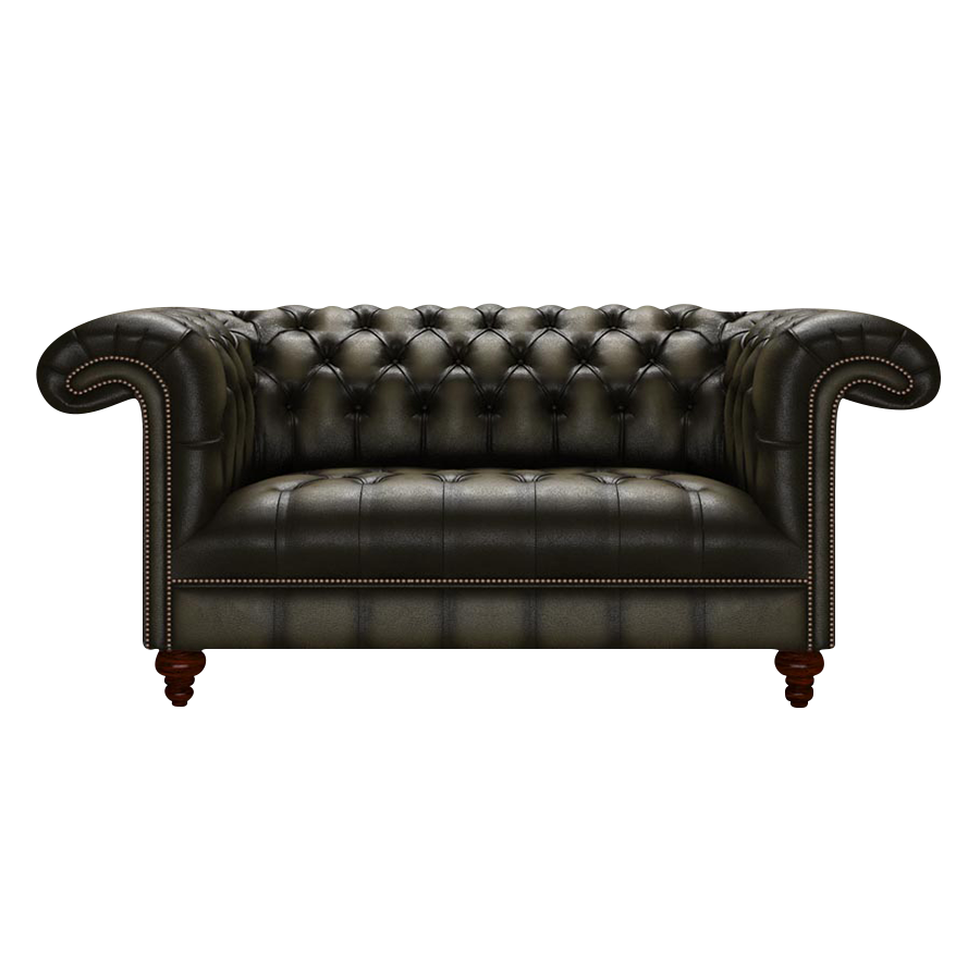Nelson 2 Sits Chesterfield Soffa Antique Olive
