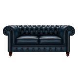 Raleigh 2 Sits Chesterfield Soffa Antique Blue