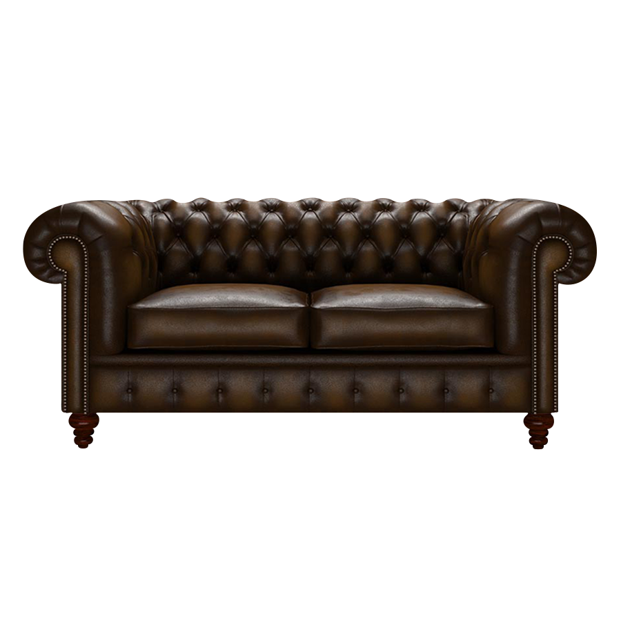 Raleigh 2 Sits Chesterfield Soffa Antique Gold