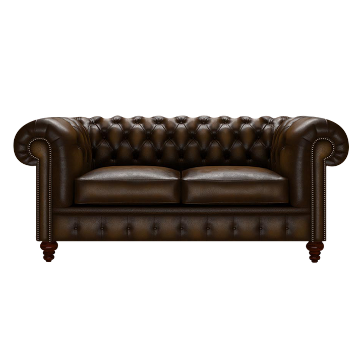 Raleigh 2 Sits Chesterfield Soffa Antique Gold
