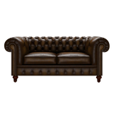 Raleigh 2 Sits Chesterfield Soffa Antique Gold